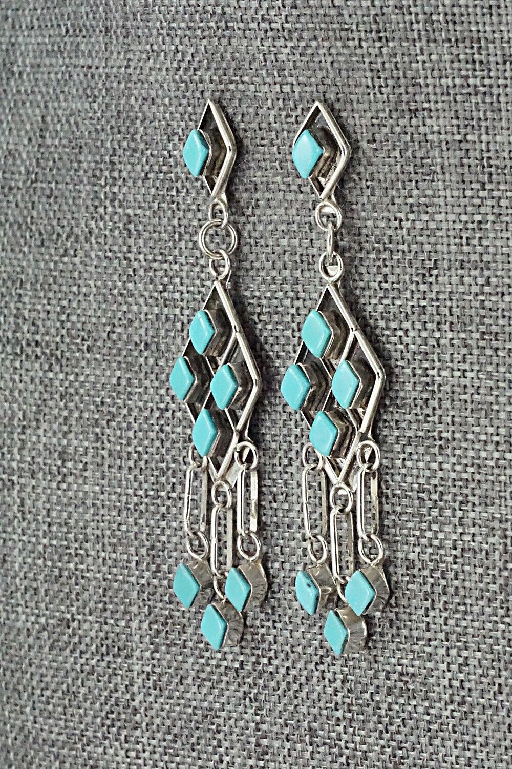 Turquoise & Sterling Silver Earrings - Priscilla Chavez