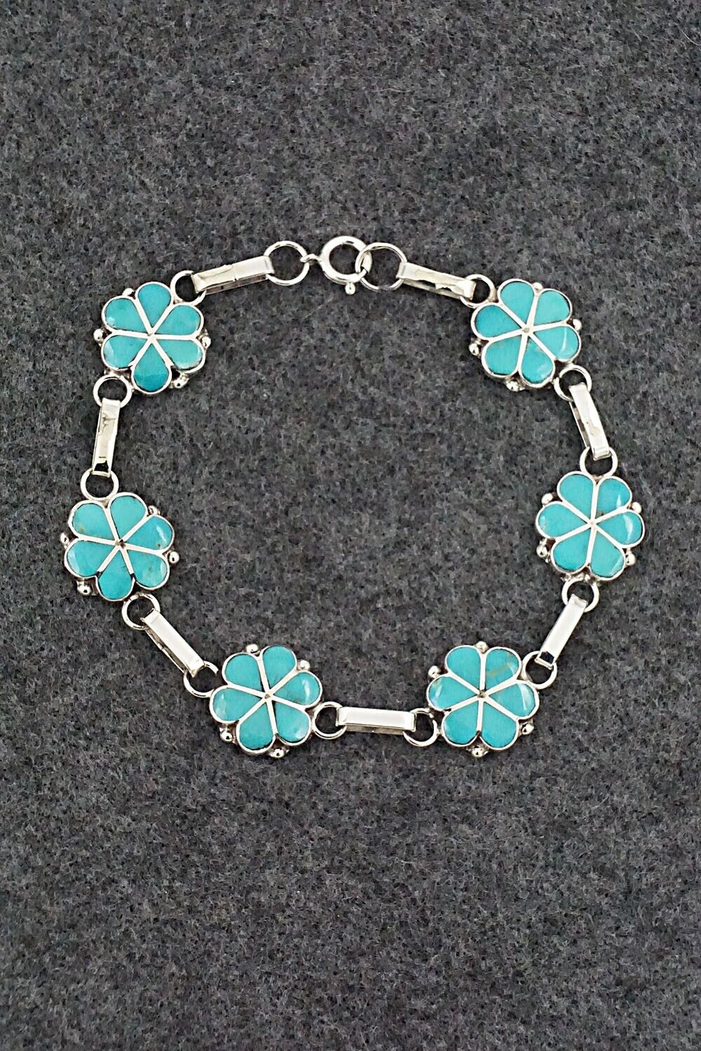 Turquoise & Sterling Silver Link Bracelet - Gina Dosedo