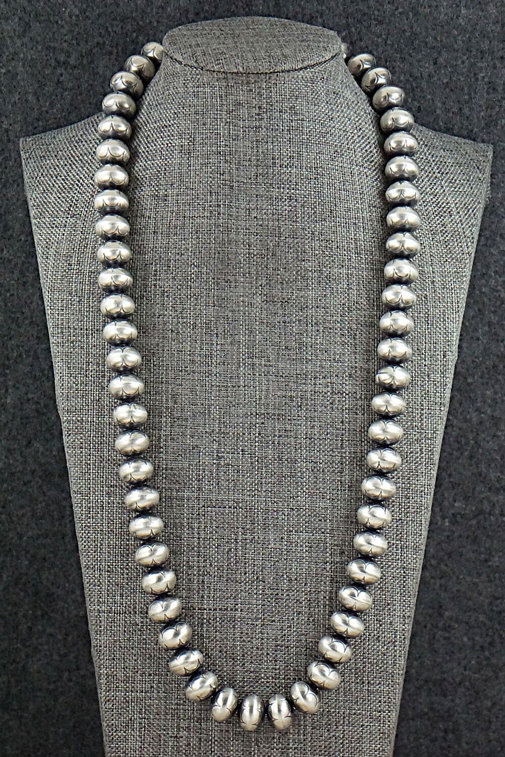 Sterling Silver Navajo Pearl Necklace 24" - Bryannen Halwood