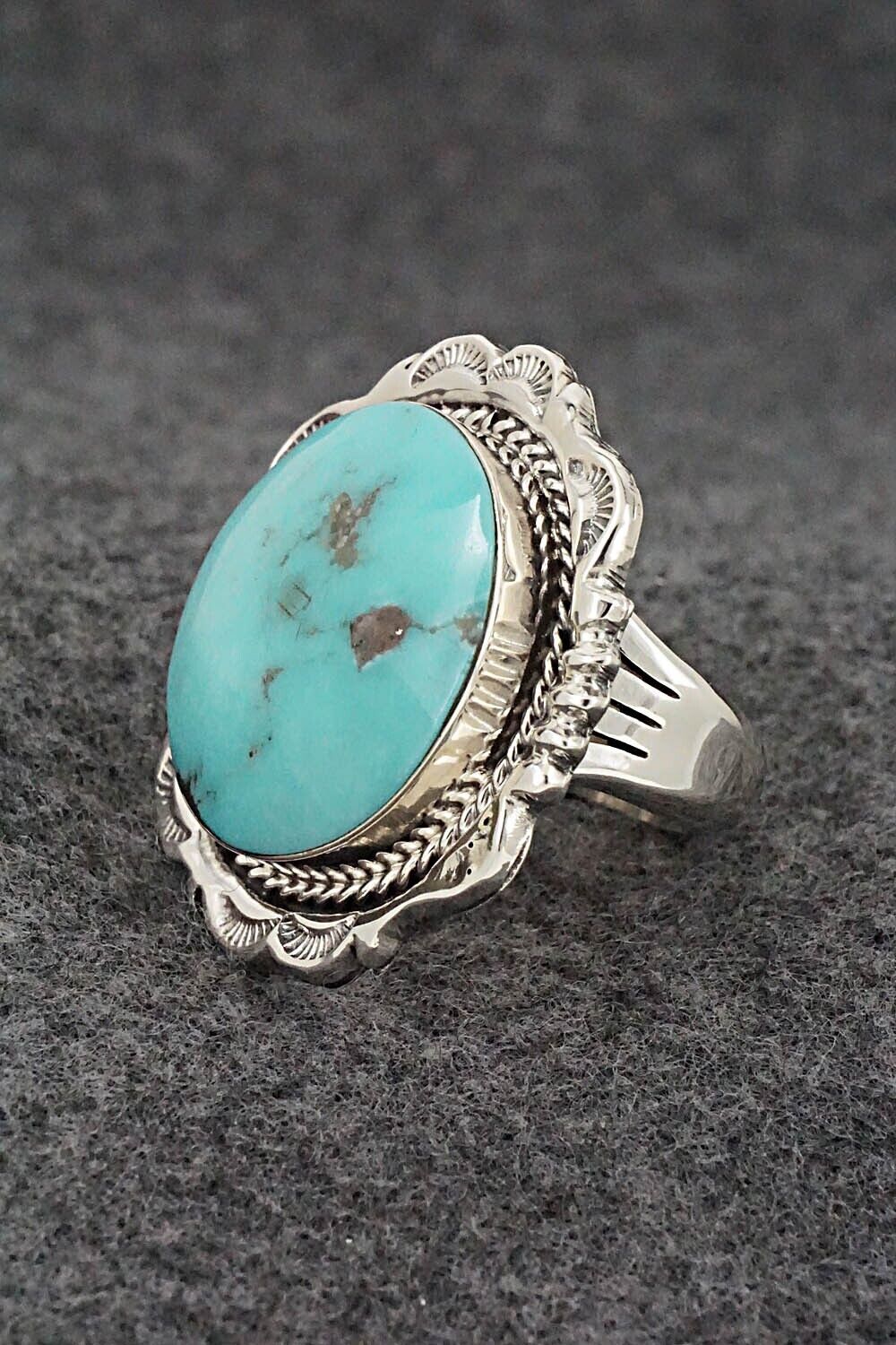 Turquoise & Sterling Silver Ring - Emerson Delgarito - Size 7.5
