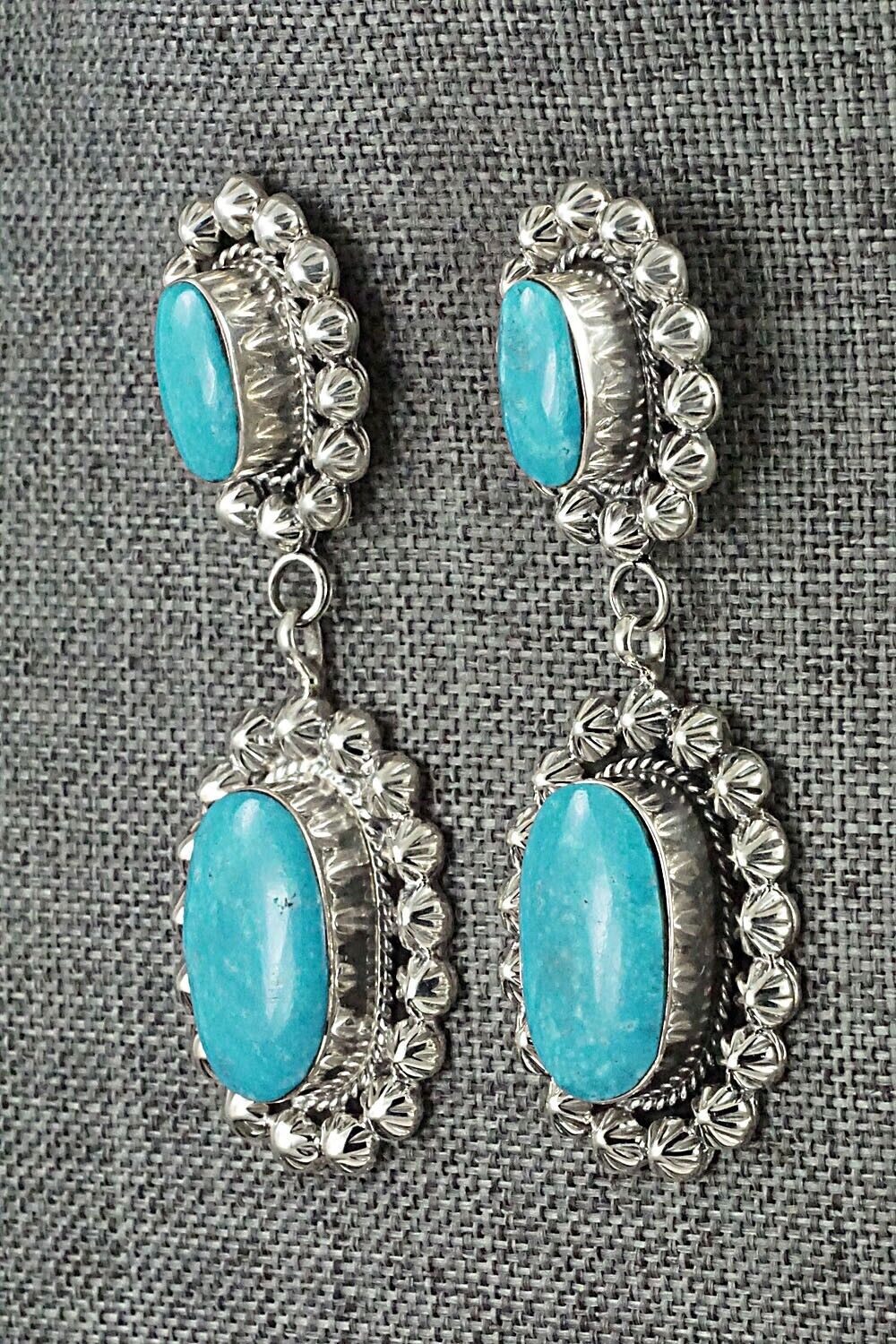 Turquoise & Sterling Silver Earrings - Loretta Delgarito