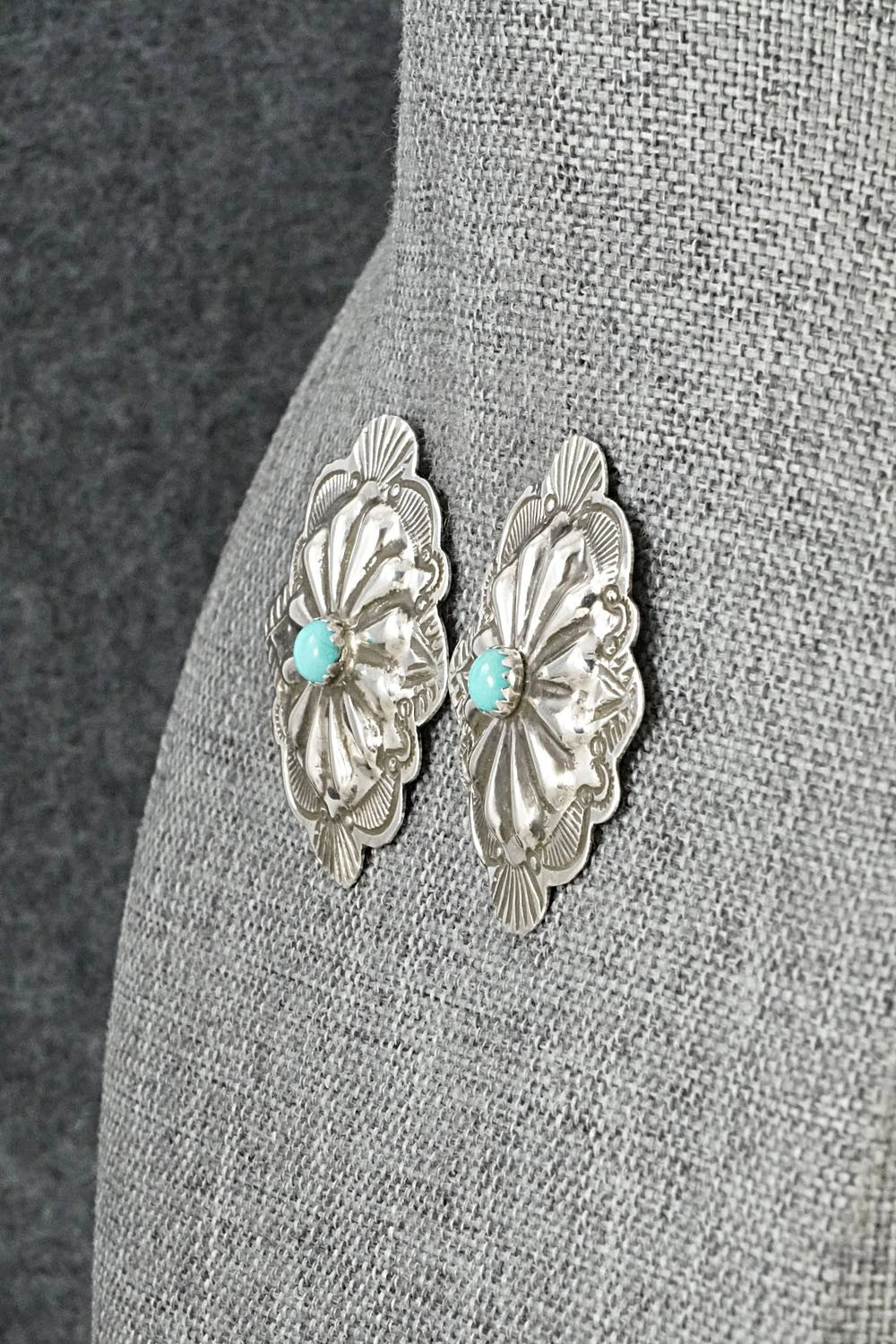 Turquoise & Sterling Silver Earrings - Charlotte Blackgoat