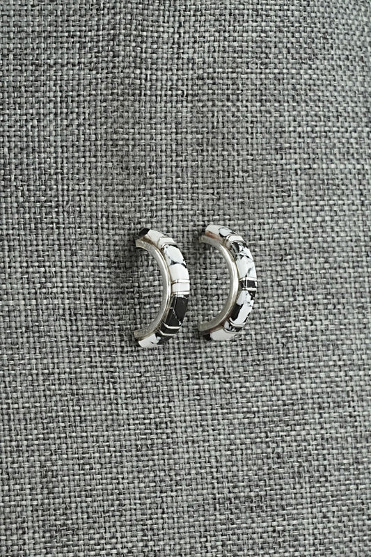 White Buffalo & Sterling Silver Earrings - Terrance Panteah