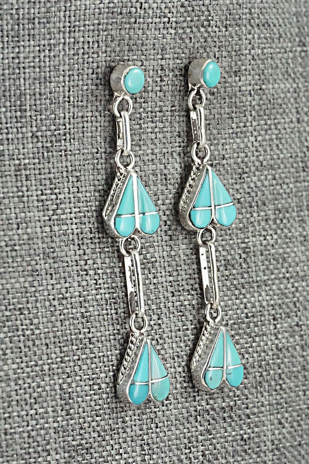 Turquoise and Sterling Silver Earrings - Velda Nastacio