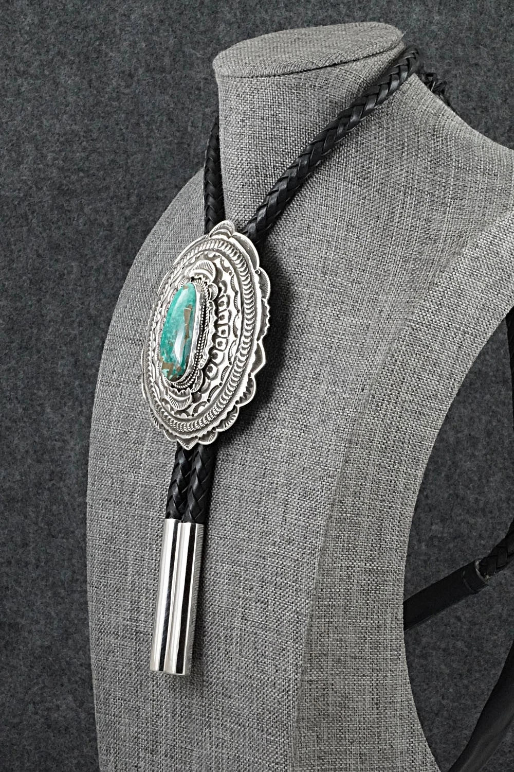 Turquoise & Sterling Silver Bolo Tie - Leonard Maloney