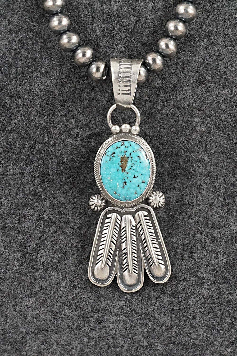 Turquoise & Sterling Silver Necklace - Verley Betone