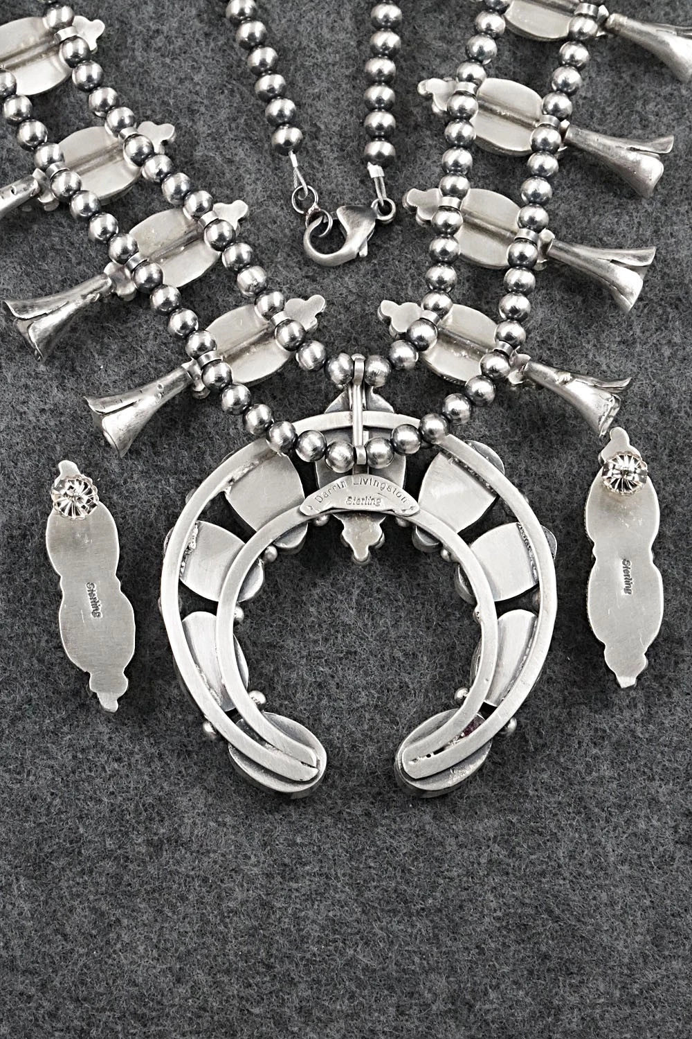 Turquoise & Sterling Silver Squash Blossom Set - Darrin Livingston