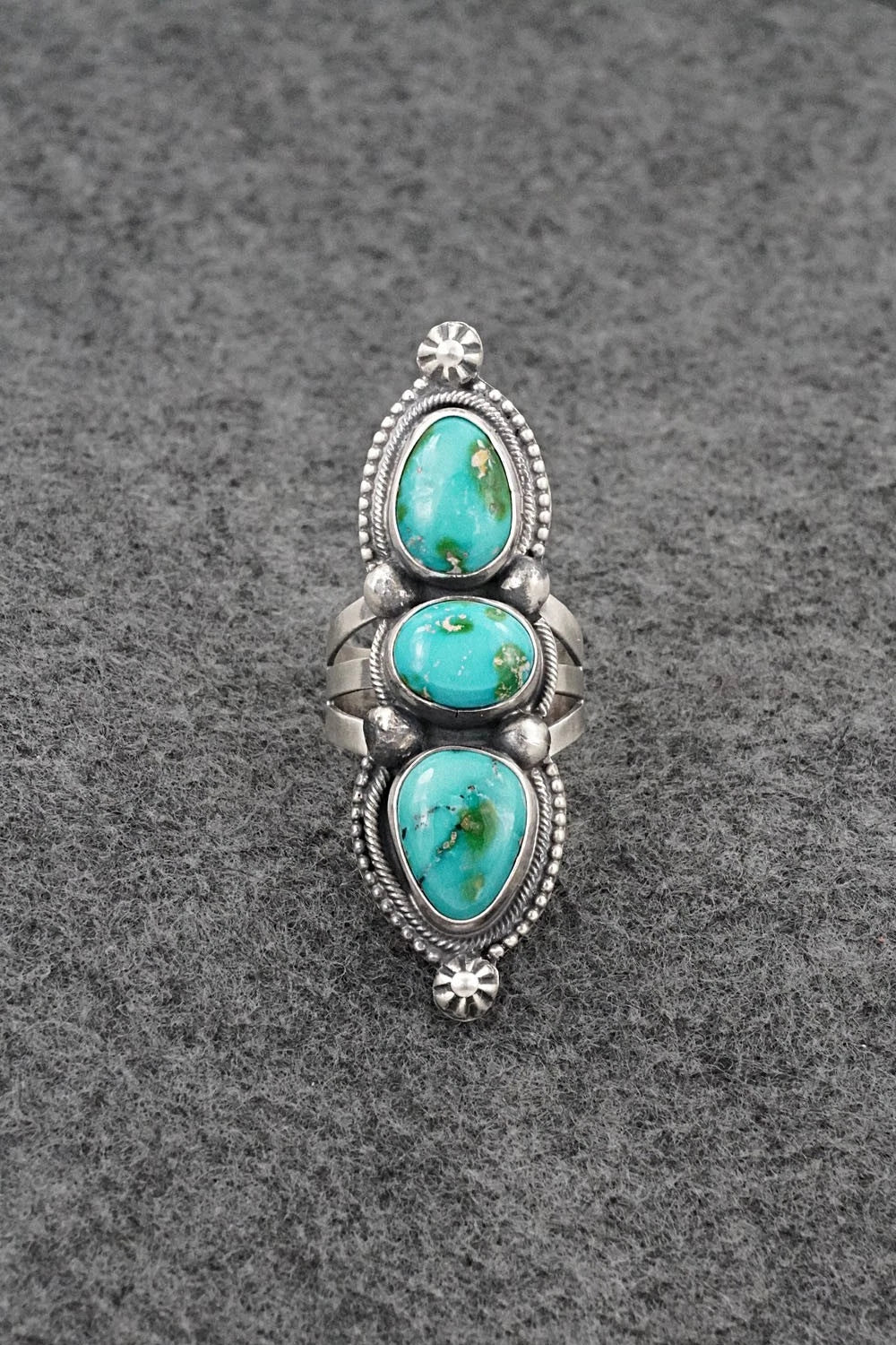 Turquoise & Sterling Silver Ring - Bobby Johnson - Size 8