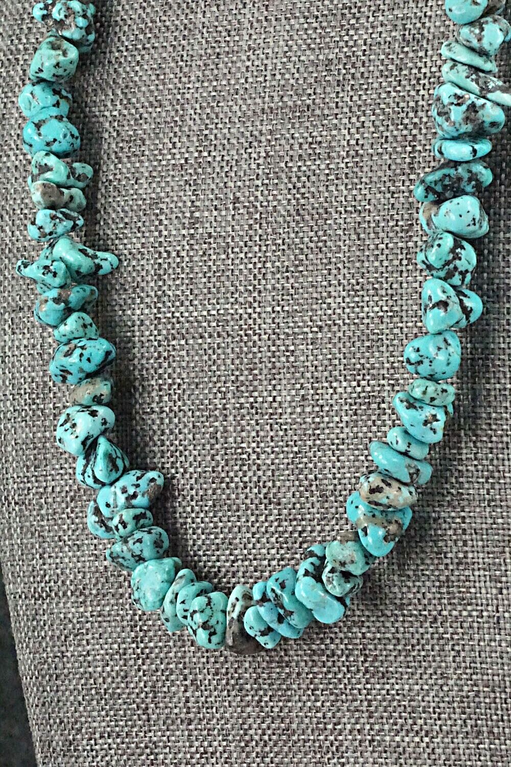 Turquoise & Sterling Silver Necklace 22" - Louise Joe