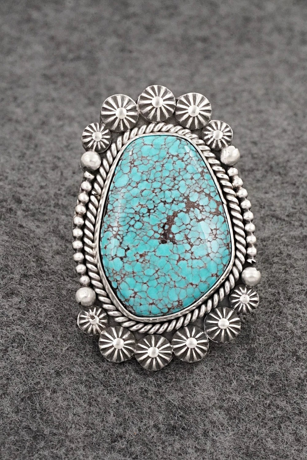 Turquoise & Sterling Silver Ring - Rosita Calladitto - Size 9