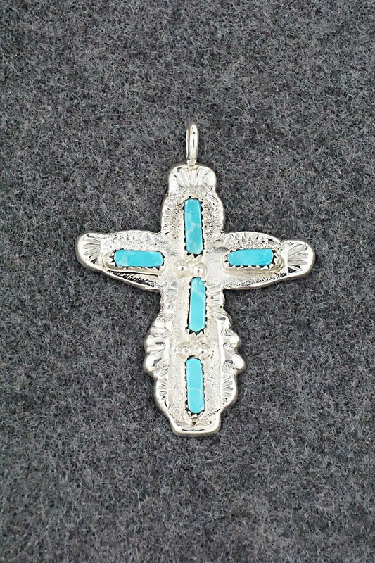 Turquoise & Sterling Silver Pendant - Verona Quam