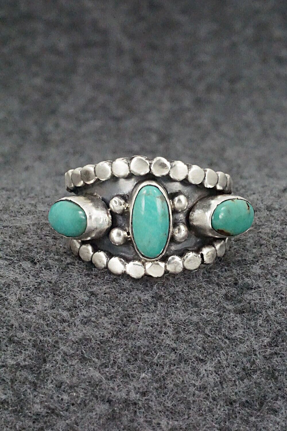 Turquoise & Sterling Silver Ring - Andrew Vandever - Size 8.5