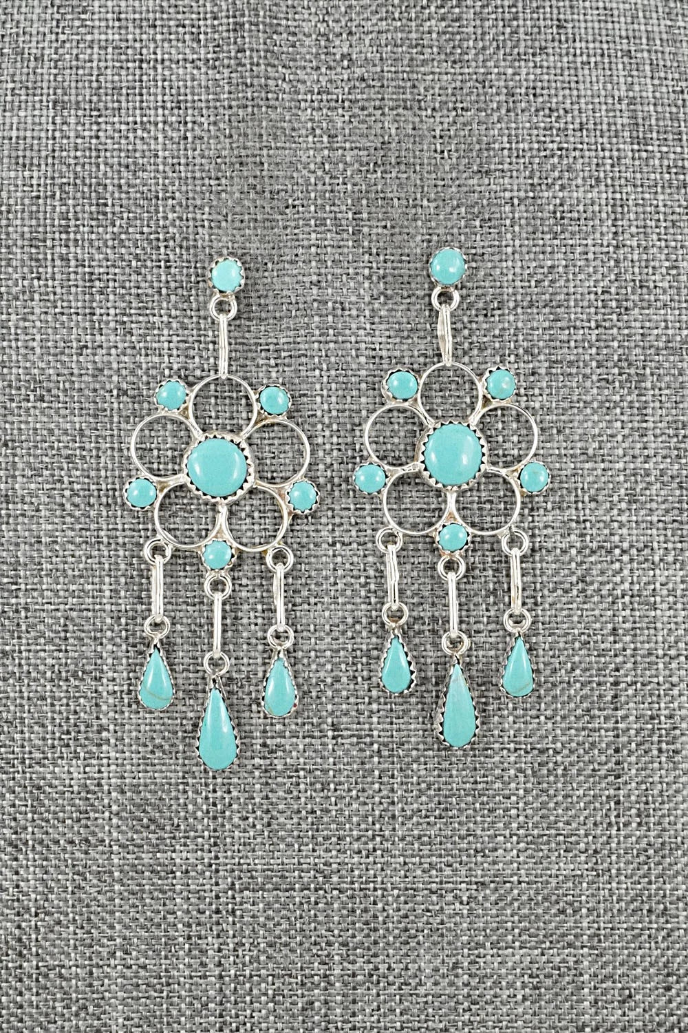 Turquoise & Sterling Silver Earrings - Vivianita Booqua
