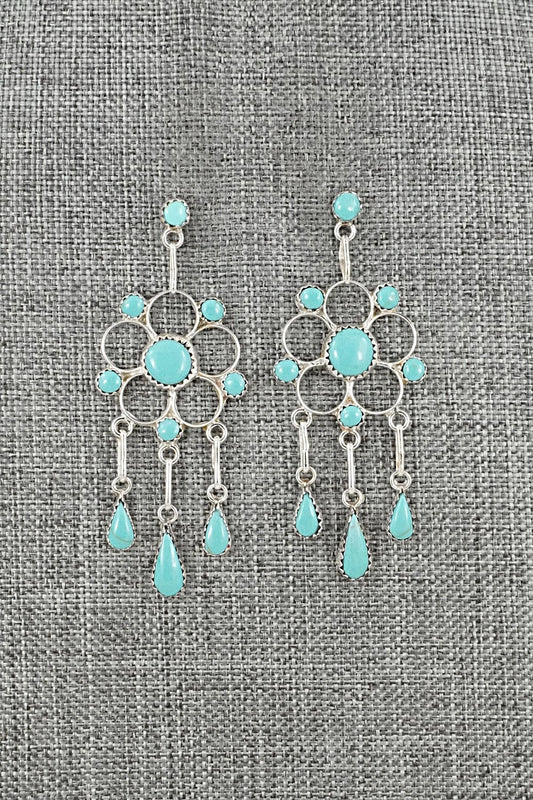 Turquoise & Sterling Silver Earrings - Vivianita Booqua