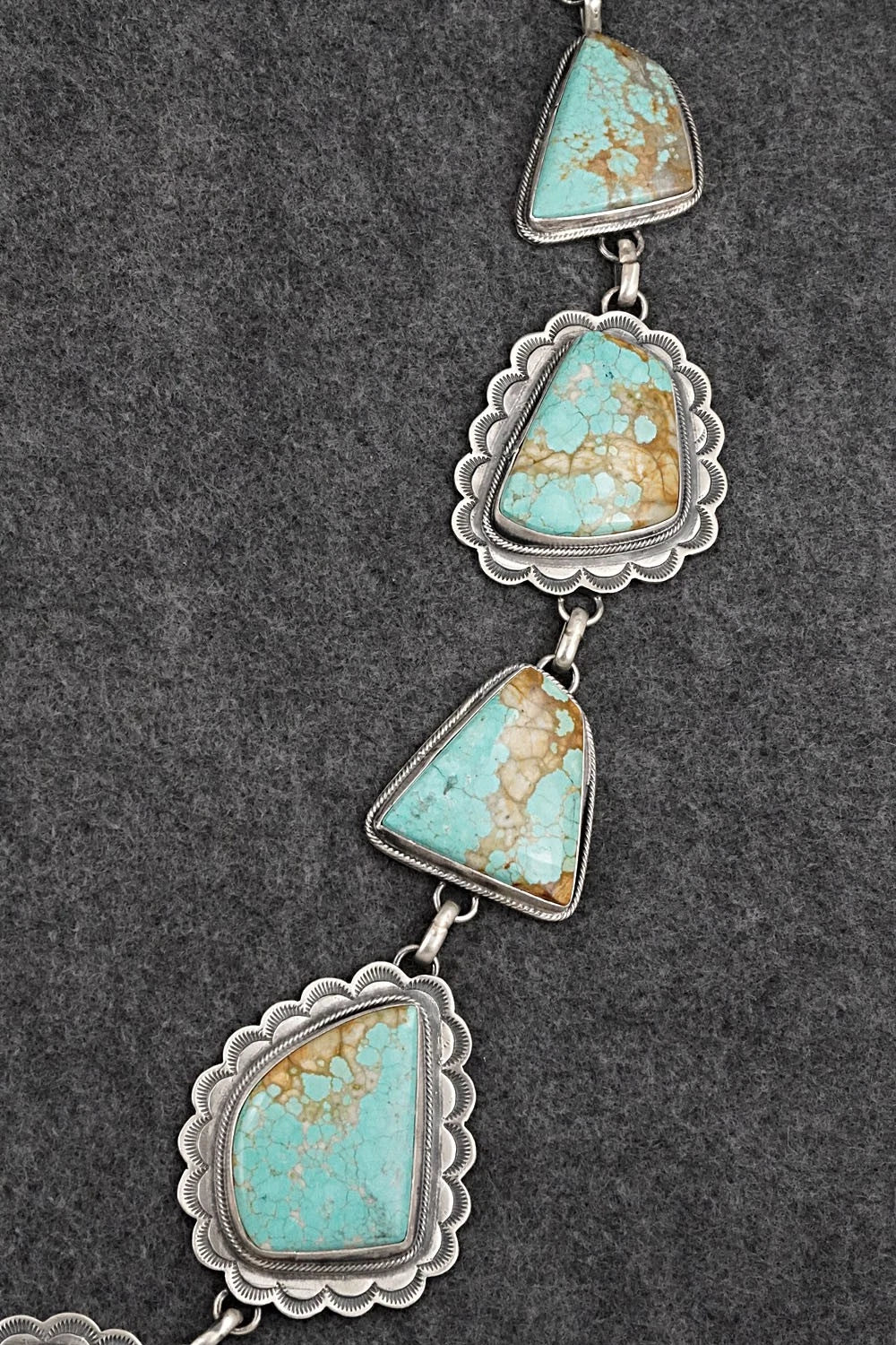 Turquoise & Sterling Silver Necklace and Earrings Set - Bobby Johnson