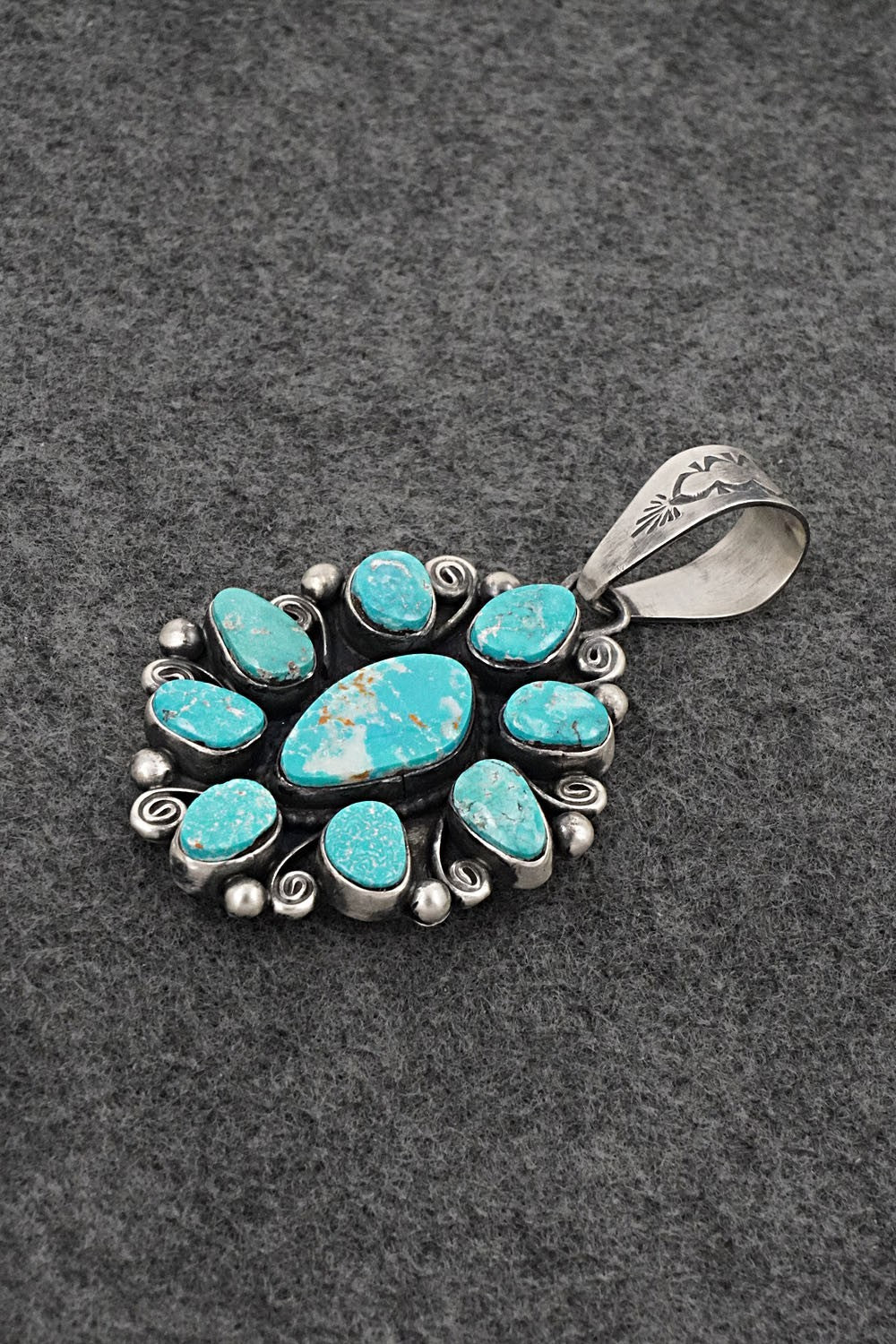 Turquoise & Sterling Silver Pendant - Travis Jim