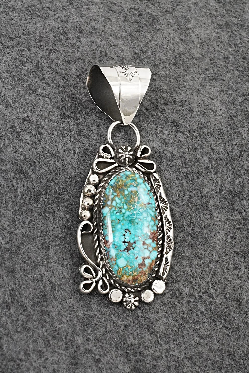 Turquoise and Sterling Silver Pendant - Phil Nez
