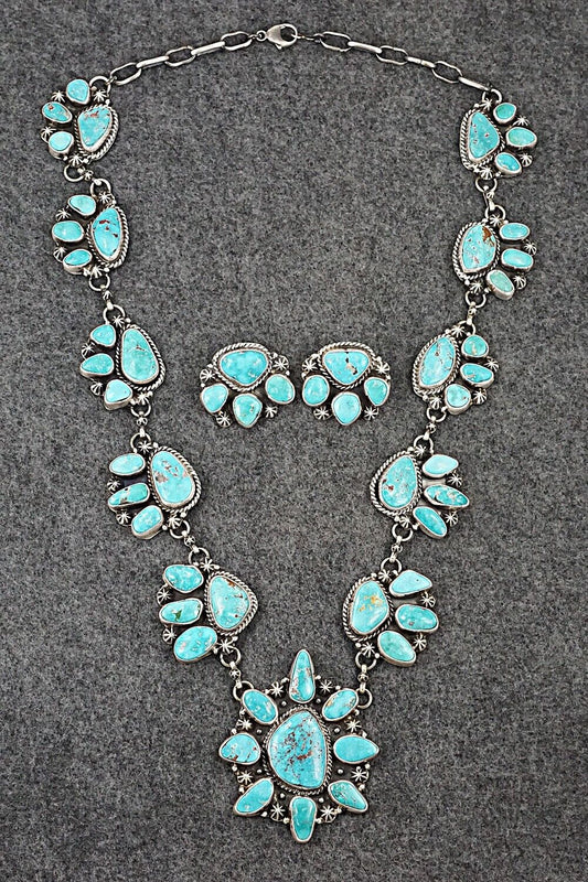 Turquoise & Sterling Silver Necklace and Earrings Set - Bob Becenti