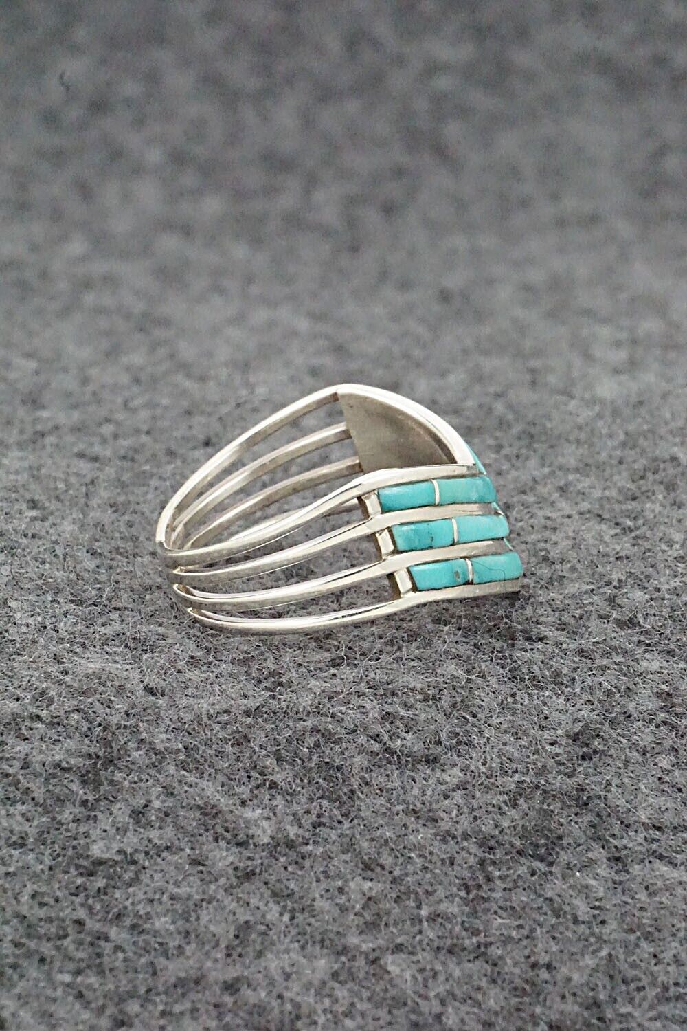 Turquoise & Sterling Silver Ring - Andrew Enrico - Size 10
