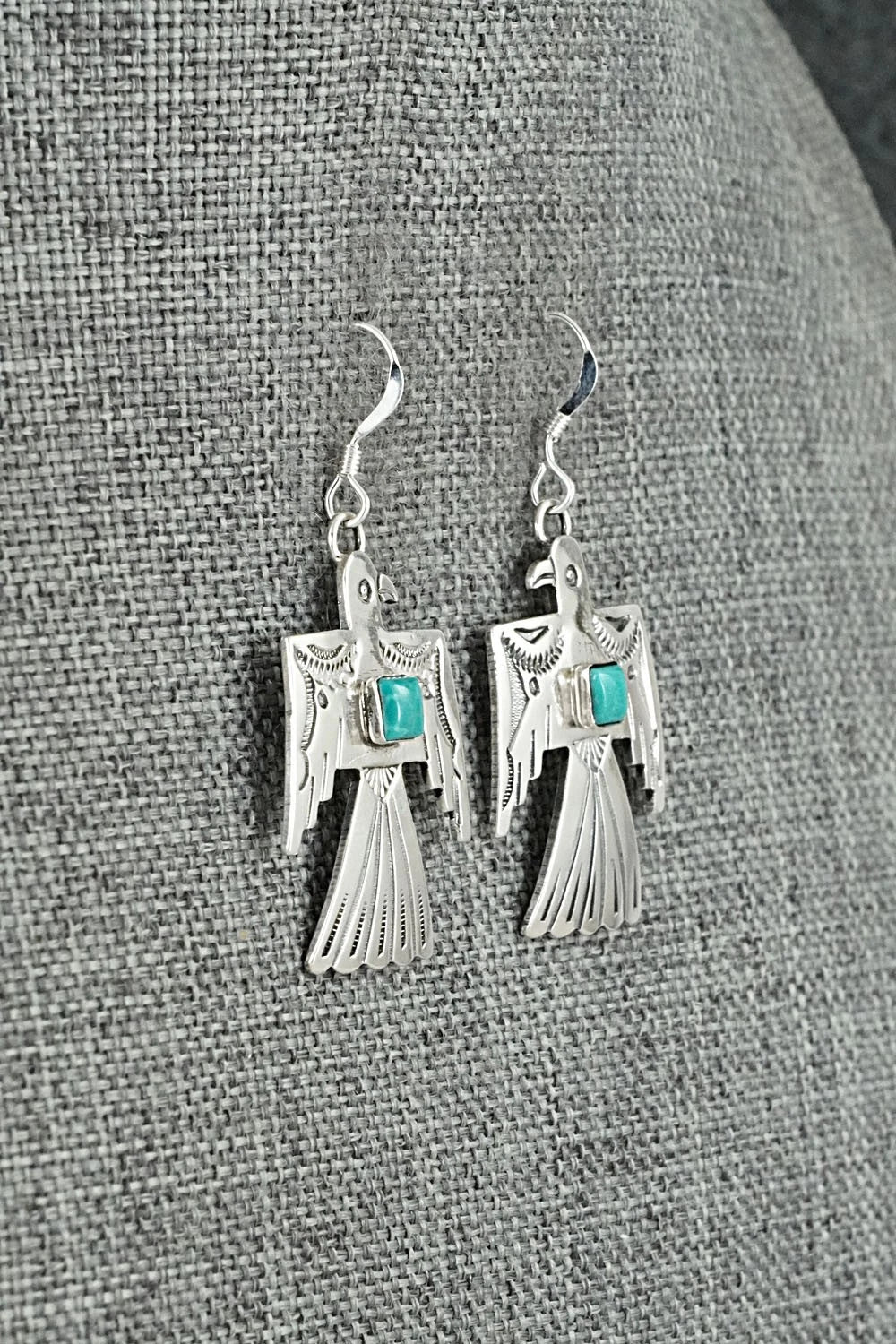 Turquoise & Sterling Silver Earrings - Jeremy Delgarito