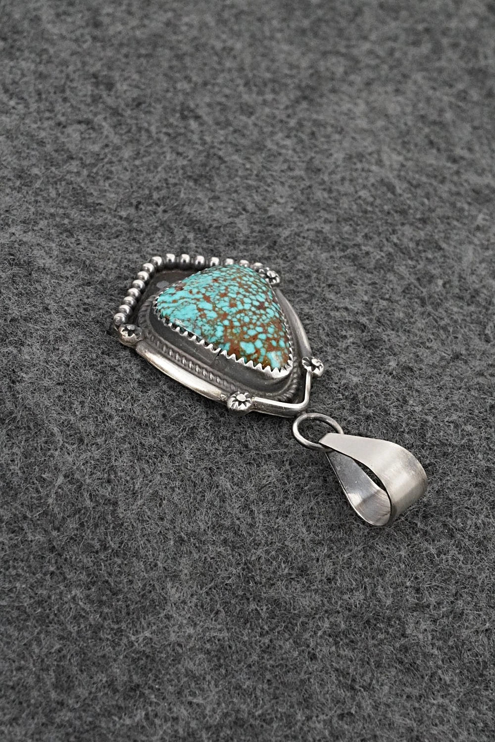 Turquoise & Sterling Silver Pendant - Leslie Nez