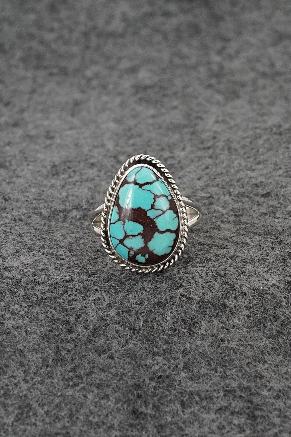 Turquoise & Sterling Silver Ring - Eugene Gruber - Size 8