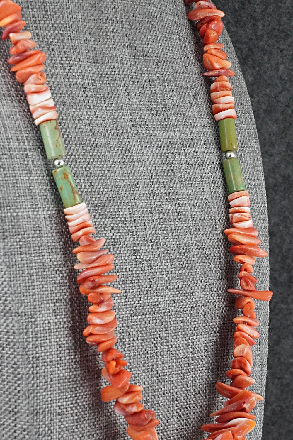 Spiny Oyster, Turquoise & Sterling Silver Necklace Set - Erika Brown