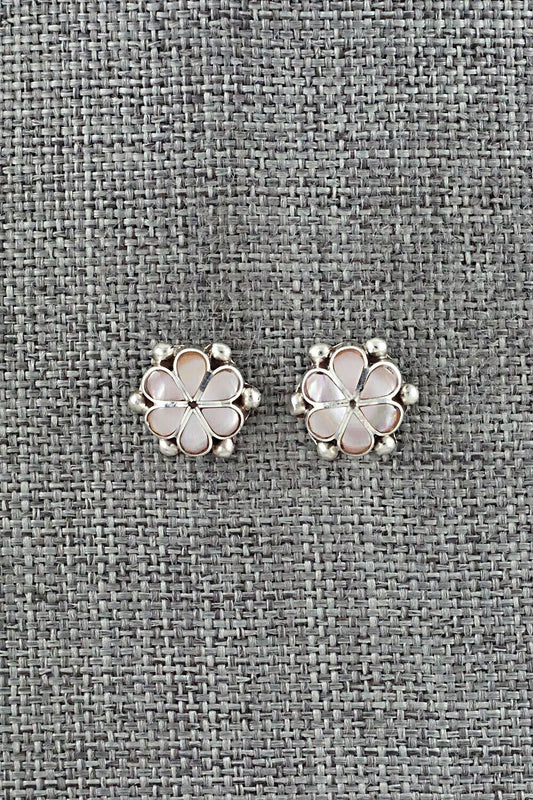 Mother of Pearl & Sterling Silver Earrings - Bernadette Hattie