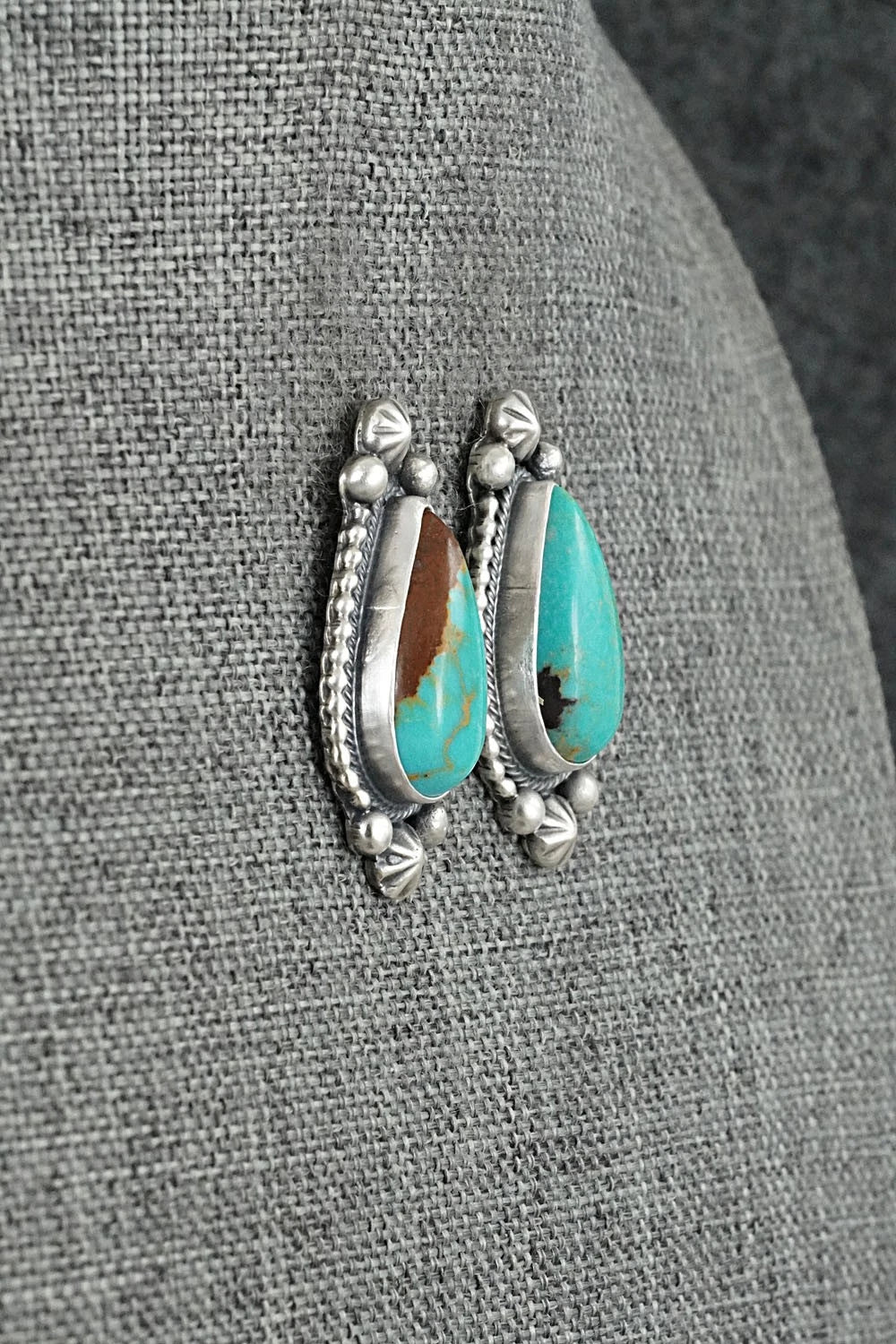 Turquoise & Sterling Silver Earrings - Darrin Livingston