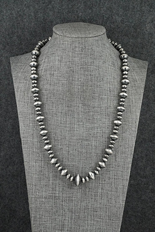 Sterling Silver Navajo Pearl Necklace 20" - Crystal Haley