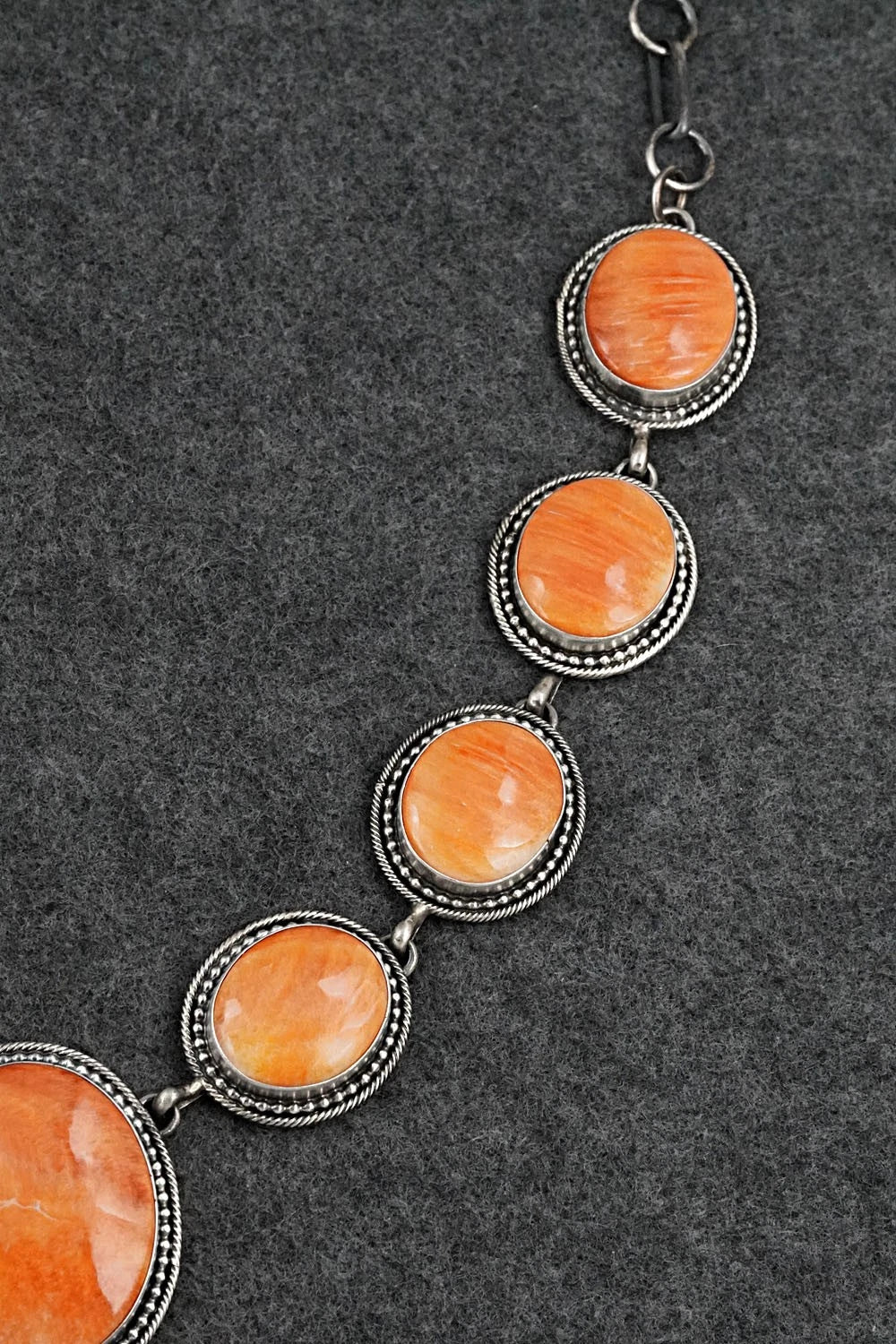 Spiny Oyster & Sterling Silver Necklace and Earrings Set - Paul Livingston