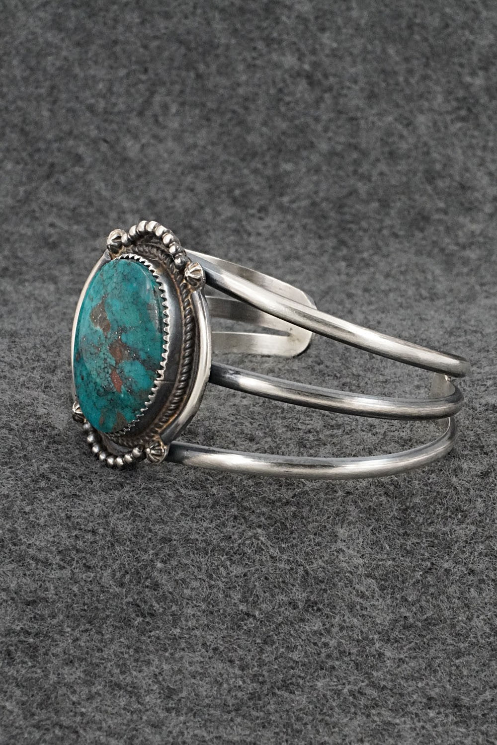 Turquoise & Sterling Silver Bracelet - Leslie Nez