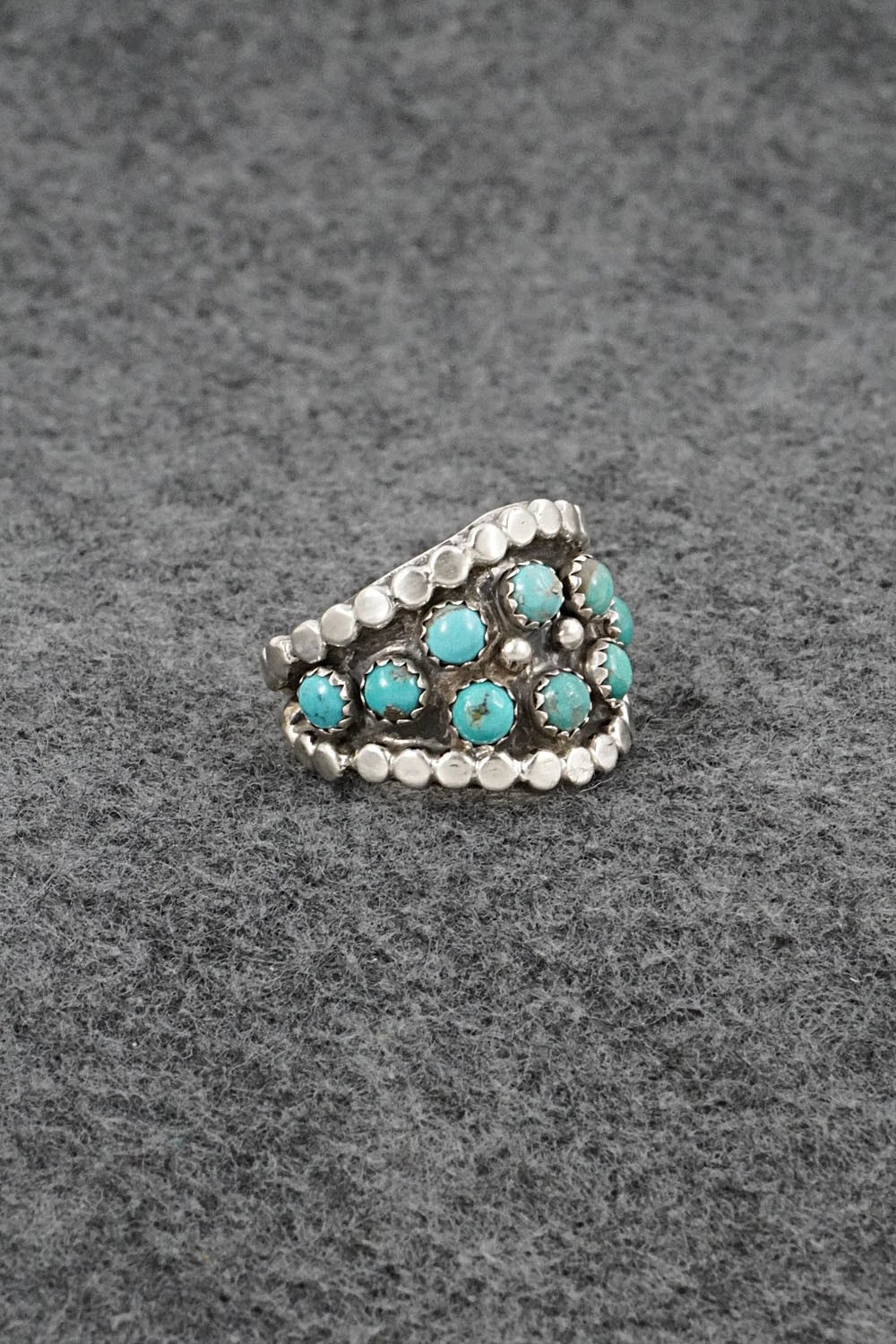 Turquoise & Sterling Silver Ring - Harry B. Yazzie - Size 8.5