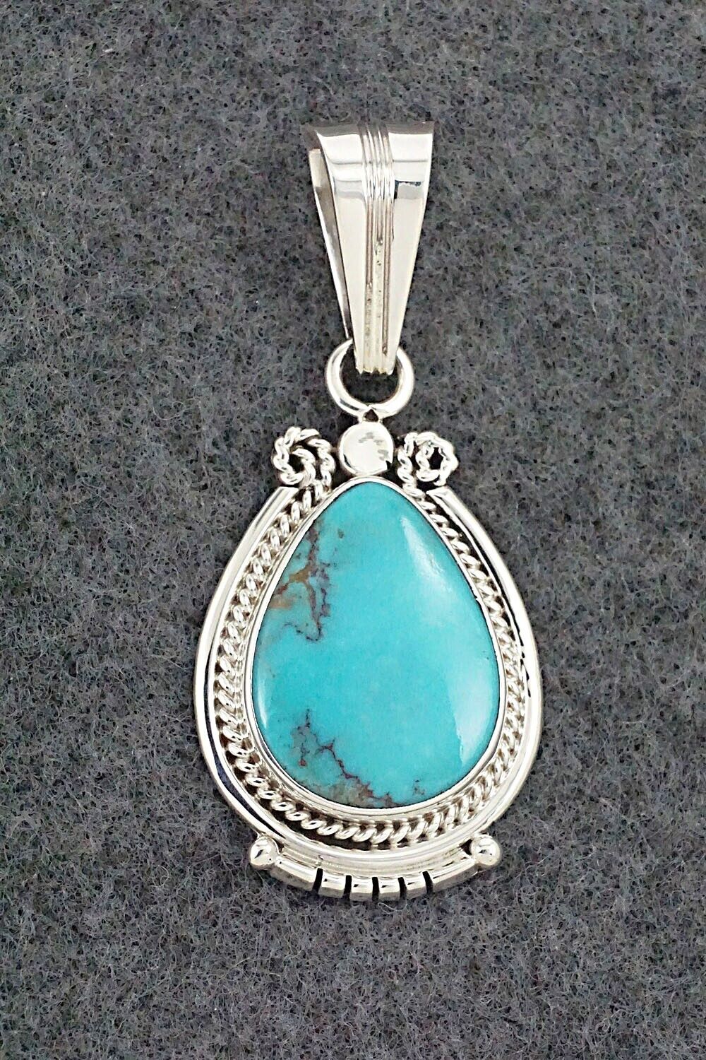 Turquoise & Sterling Silver Pendant - Samuel Yellowhair