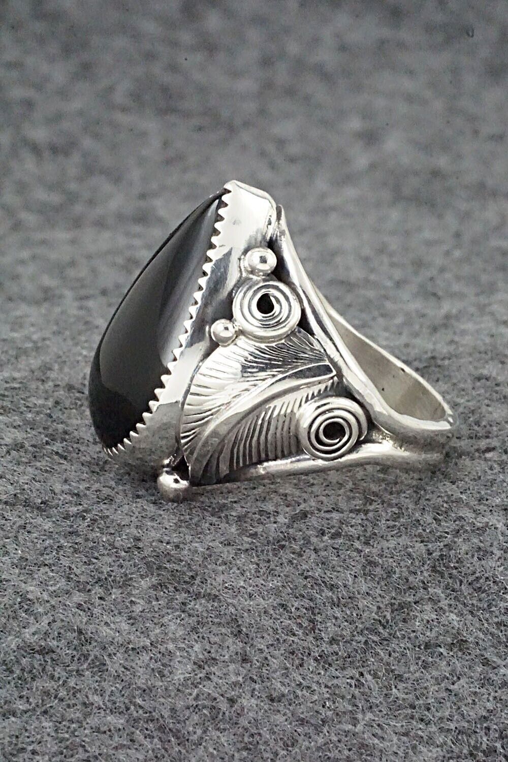 Onyx & Sterling Silver Ring - Darrell Morgan - Size 9