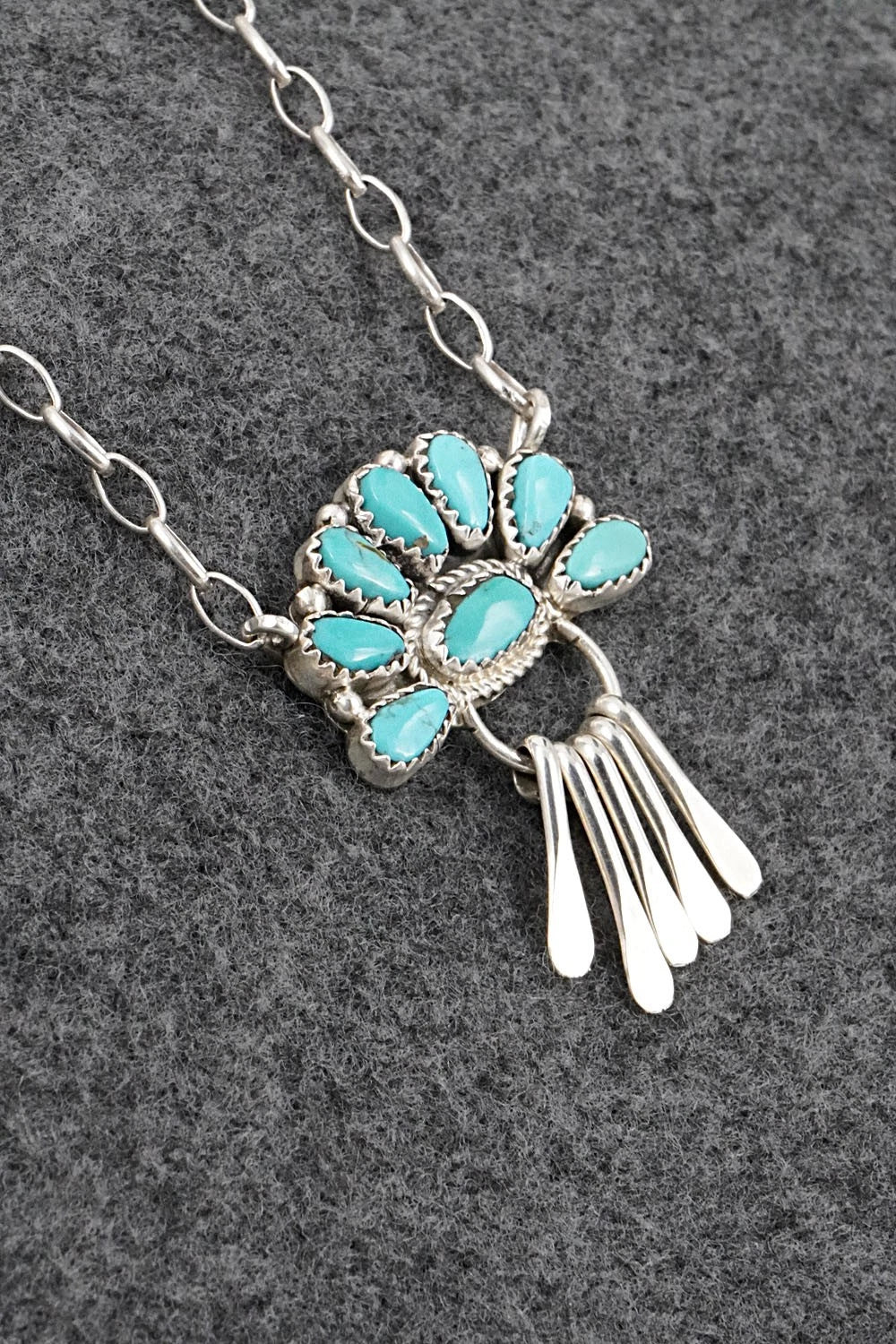 Turquoise & Sterling Silver Necklace - Justina Wilson