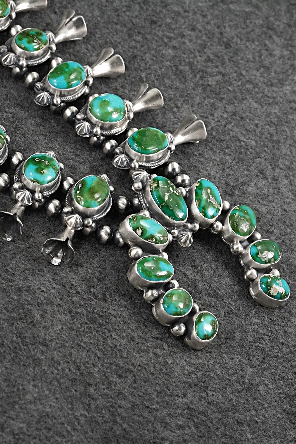Turquoise & Sterling Silver Squash Blossom Set - Bob Becenti