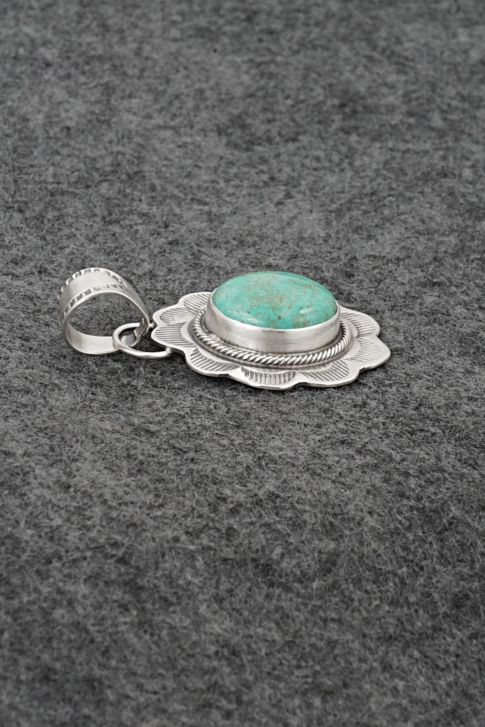 Turquoise & Sterling Silver Pendant - Cordell Platero