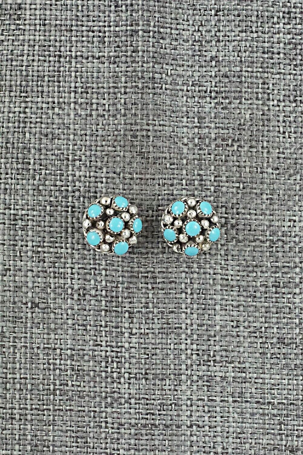 Turquoise & Sterling Silver Earrings - Dickey Charlie