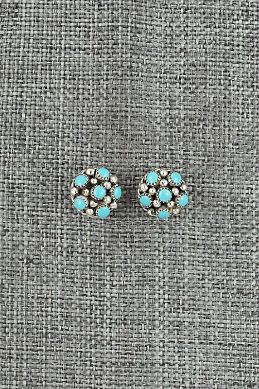 Turquoise & Sterling Silver Earrings - Dickey Charlie