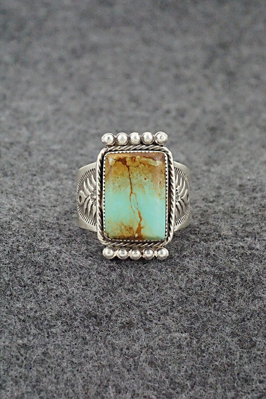 Turquoise & Sterling Silver Ring - Adrienne Gordon - Size 10.25