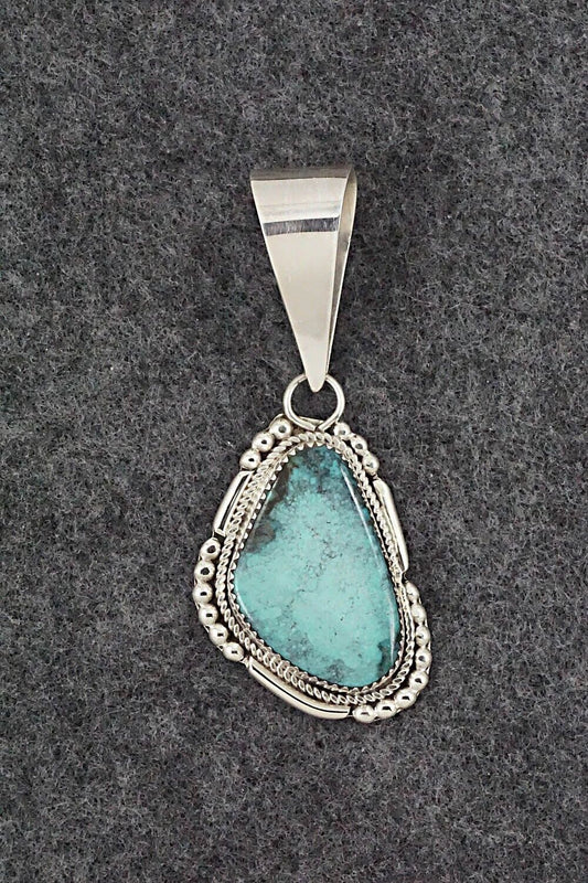 Turquoise & Sterling Silver Pendant - Kenny Calavaza
