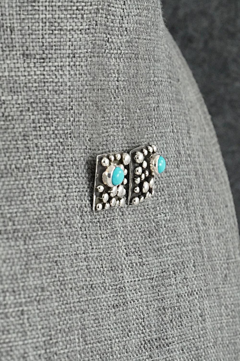 Turquoise & Sterling Silver Earrings - Raymond Coriz