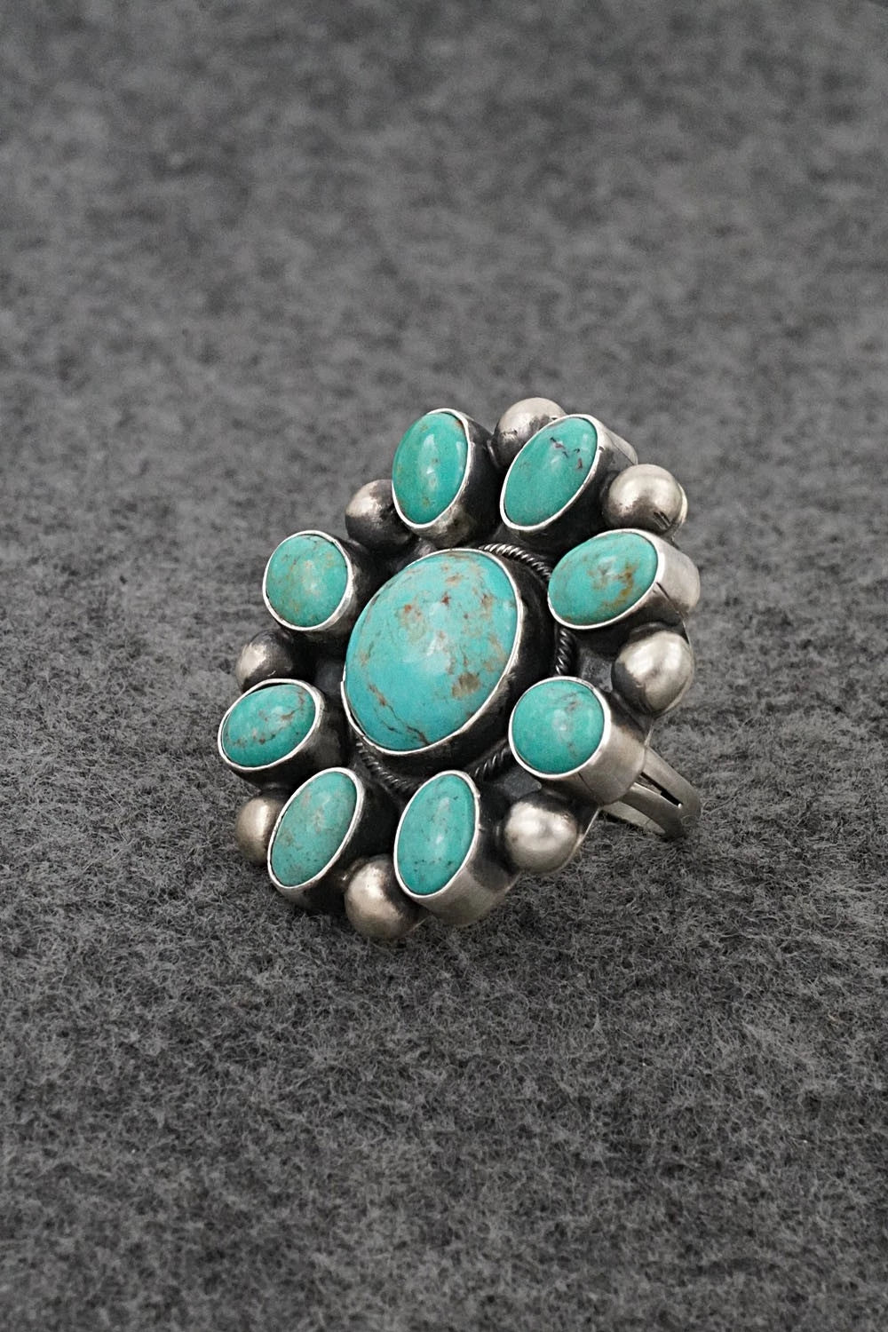 Turquoise & Sterling Silver Ring - Kathleen Livingston - Size Adjustable