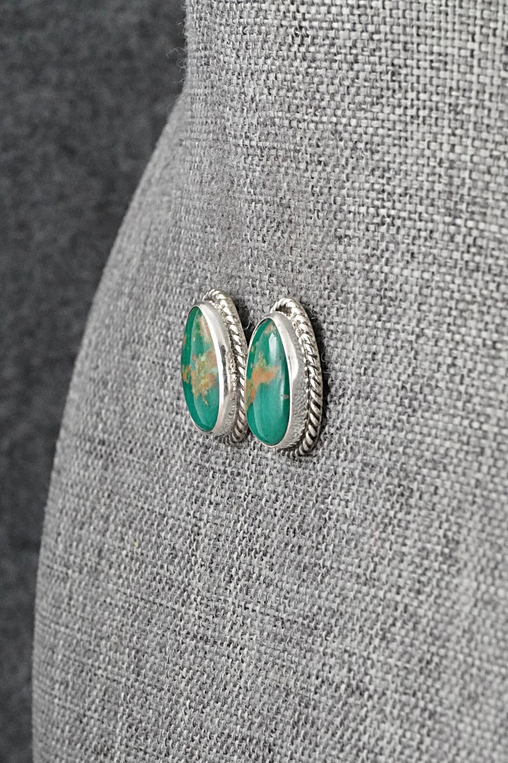 Turquoise & Sterling Silver Earrings - Eugene Gruber