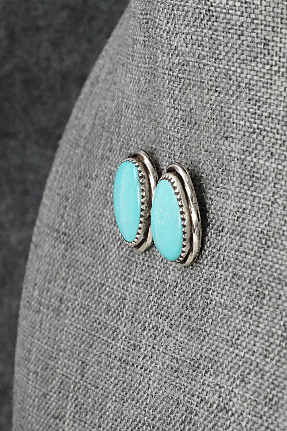 Turquoise & Sterling Silver Earrings - Ernest Hawthorne