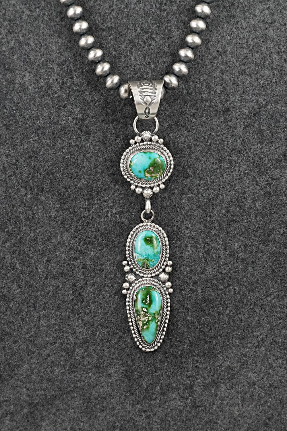 Turquoise & Sterling Silver Necklace - Tom Lewis