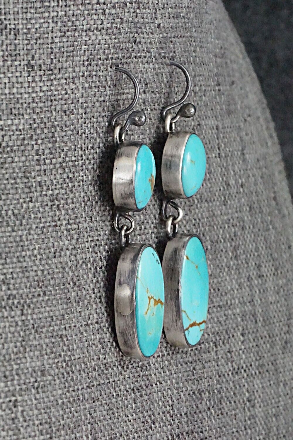 Turquoise & Sterling Silver Earrings - Loretta Delgarito