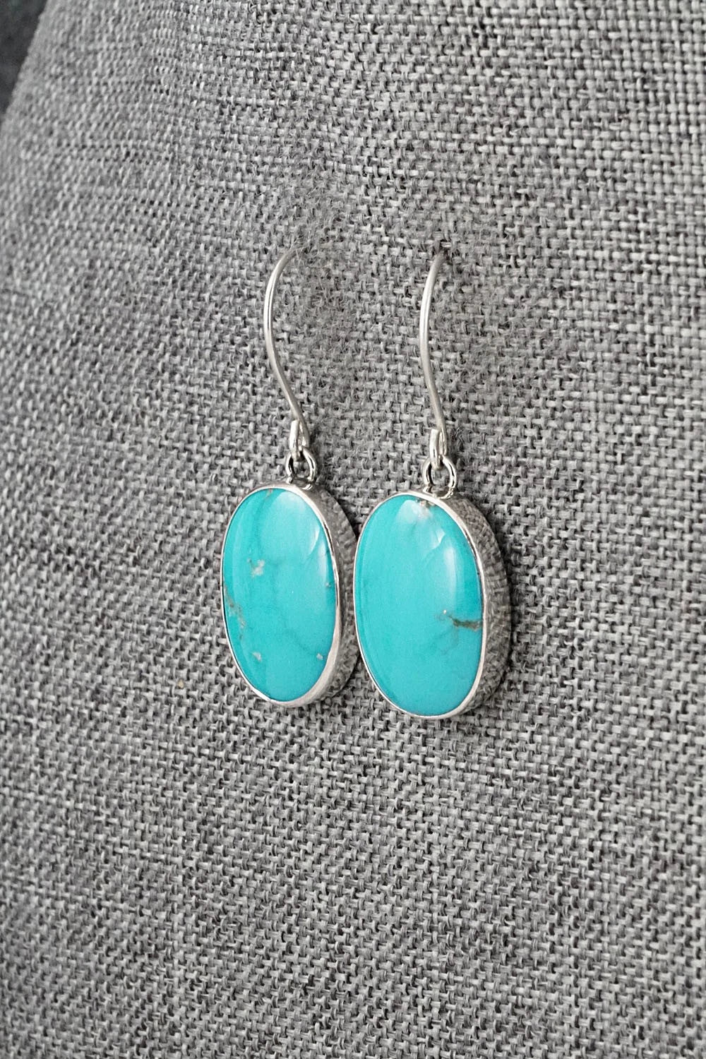 Turquoise & Sterling Silver Earrings - Eugene Gruber