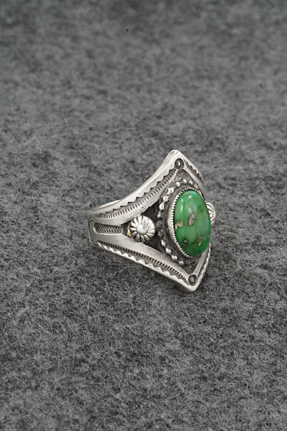 Turquoise & Sterling Silver Ring - Calvin Martinez - Size 8